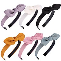 Jaciya Knotted Thin Headbands With Bow For Women Girls Non Slip Fashion Cute Top Knot Hair Accessories Bunny Ears