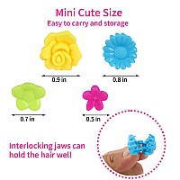 Yission Hair Clips For Girls 200 Pcs Mini Flower Sunflower Plum Rose Claw Clips Vintage Fashion Hair Accessories Assorted