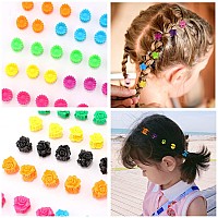 Yission Hair Clips For Girls 200 Pcs Mini Flower Sunflower Plum Rose Claw Clips Vintage Fashion Hair Accessories Assorted