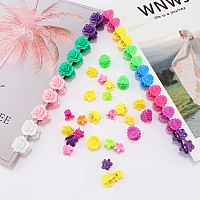 Yission Hair Clips For Girls 200 Pcs Mini Flower Sunflower Plum Rose Claw Clips Vintage Fashion Hair Accessories Assorted