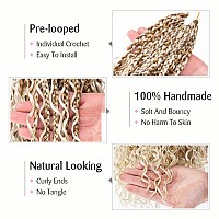 Unionbeauty 14 Inch Boho Box Braids Curly Ends Prelooped Crochet Braids 8Pcs Goddess Box Braids Crochet Hair For Black Woman Bo