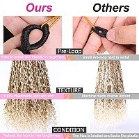 Unionbeauty 14 Inch Boho Box Braids Curly Ends Prelooped Crochet Braids 8Pcs Goddess Box Braids Crochet Hair For Black Woman Bo