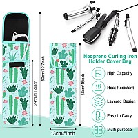 Shappy 2 Pieces Flat Iron Case Heat Resistant Travel Bag Curling Iron Organizers And Storage Neoprene Straightener Holder And Si