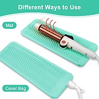 Shappy 2 Pieces Flat Iron Case Heat Resistant Travel Bag Curling Iron Organizers And Storage Neoprene Straightener Holder And Si