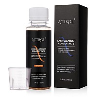 Actrol Eyelash Cleanser Concentrate 100Ml Tangerine Professional Lash Shampoo Foaming Cleanser Paraben Sulfate Free Nonlrrita