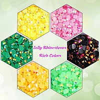 Fulztey 19200 Pcs Resin Ab Rhinestones Flatback Mixed Size Flatback Round Gems Rhinestone Kit 6 Color Rhinestones Bulk For Diy C