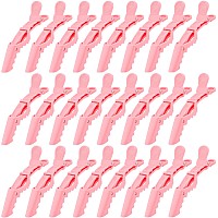 Ondder 24 Pack Large Alligator Clips For Hair Sectioning Coloring Cutting Pink Pro Salon Barber Hair Styling Accessories For