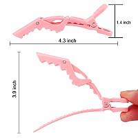 Ondder 24 Pack Large Alligator Clips For Hair Sectioning Coloring Cutting Pink Pro Salon Barber Hair Styling Accessories For