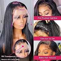 serwell 30 Inch 13x4 HD Lace Front Wigs Human Hair Pre Plucked Straight Lace Front Wigs For Black Women Human Hair 180% Density Glueless Transparent Frontal Wigs Human Hair Bleached Knots