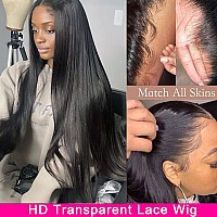 Serwell 13X4 Hd Lace Front Wigs Human Hair Pre Plucked Straight Lace Front Wigs For Women Human Hair 180 Density Glueless Trans