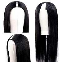 Amznlady V Part Wigs Straight Brazilian Virgin Human Hair Wigs For Black Women Upgrade U Part Wigs Glueless Full Head Clip In Ha