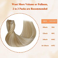 Full Shine 22 Inch Weft Hair Extensions Human Hair Highlight Blonde Hair Extensions Sew In Double Weft Extensions Remy Hair 27