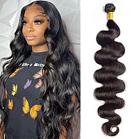 10A Brazilian Body Wave 1 Bundle 14 Inch Single Bundles Human Hair Body Wave One Bundle 100% Unprocessed Remy Virgin Human Hair Weave Bundles 1B Natural Black