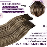 Laavoo Tape In Hair Extensions Balayage Human Hair Tape In Extensions Real Hair Extensions Tape In Brown To Caramel Blonde With