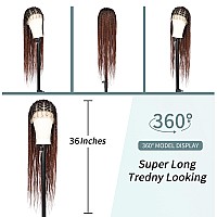 Fecihor Criss Cross Knotless Braided Wigs With Baby Hair 36 Cornrow Lace Front Braids Wigs For Women Full Double Lace Mix Blac