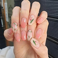 6 Sheets Flower Nail Art Stickers Decal 3D Selfadhesive Floral Nail Decals For Nail Art Supplies Tulip Blossoms Flowers Leaves