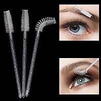 100 Pcs Disposable Mascara Wands Crystal Spoolies Brush For Eyelash Extensions Spooly Eyelash Eyebrow Brushes Lash Wand Applic