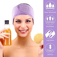 Whaline Spa Facial Headband Make Up Wrap Head Terry Cloth Headband Adjustable Towel Band For Face Washing Shower Facial Cover 3