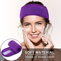 Whaline Spa Facial Headband Make Up Wrap Head Terry Cloth Headband Adjustable Towel Band For Face Washing Shower Facial Cover 3