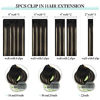 Doores Human Hair Extensions Clip In 5Pcs 80G Natural Black To Light Blonde Balayage 18 Inch Real Clip In Hair Extensions Strai