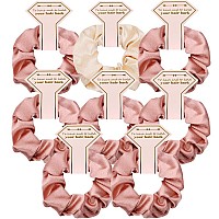 Hasoar New Smooth Linen Satin Bridesmaid Scrunchies 12 Pack Proposal Gifts Elastics Hair Ties Scrunchies Bachelorette Party Favo