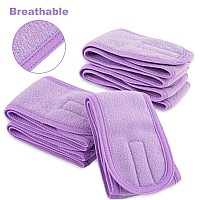 Whaline Spa Facial Headband 4 Packs Head Wrap Terry Cloth Headband Adjustable Stretch Towel For Bath Makeup And Sport Light Pu