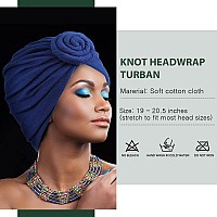 Satinior 8 Pieces Women African Turban Flower Knot Headwrap Pre Tied Bonnet Beanie Cap Headwrap Hair Loss Wrap Headband Tiebrig