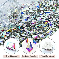 Nail Art Rhinestones Nail Gems And Rhinestones Kit With Wax Pencil Flatback Ab Rhinestones For Nails Crafts Makeup Face Clo