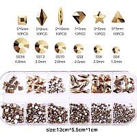 Belicey Nail Art Rhinestones Gold Blue Flatback Round Rhinestones Charms Nail Gem Stones With K9 Bling Glass Crystals Diamonds J