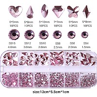 Belicey Nail Art Rhinestones Pink Light Blue Flatback Round Rhinestones Charms Nail Gem Stones With K9 Bling Glass Crystals Diam