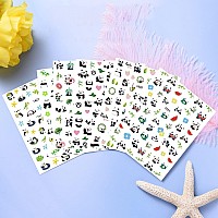 Panda Nail Art Stickers Cartoon Bear Nail Selfadhesive Sticker Design Holographic Cute Bear Flowers Leaf Nail Art Decals Supp