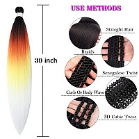 Pre Stretched Braiding Hair Extensions 30 Inch 6 Packs Long Professional Crochet Twist Braids Hair High Temperature Synthetic Fi