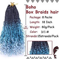 Beverlee Boho Box Braids 8 Packs Goddess Box Braids 18 Inch Bohemian Box Braids Crochet Hair Crochet Box Braids With Curly Ends