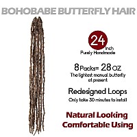 24 Inch Light Weight Butterfly Locs Crochet Hair 8 Packs Long Distressed Butterfly Faux Locs Crochet Hair 27