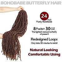 24 Inch Light Weight Butterfly Locs Crochet Hair 8 Packs Long Distressed Butterfly Faux Locs Crochet Hair 30