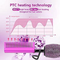 Dan Technology 500 Hot Comb Electric For Wigs Diamond Heating Comb 60 Min Autooff 7 Temperatures Adjustable Purple Hot Comb