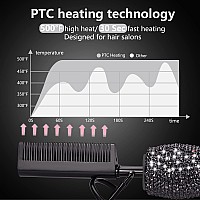 Dan Technology Lcd Screen Digital Display Diamond Shaped Hot Comb Black 131 X 23 Inches 500 Degree Plug In Hot Comb With Ad