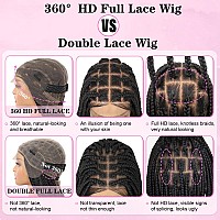 Kalyss 360 Hd Full Lace Braided Wigs For Women Knotless Braided Wig With Baby Hair Black Human Hair Blended Lace Front Box Braid