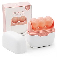 Ice Roller for Face and Eyes - Facial Skin Care Tools with 2 in 1 Roller and Carry Case to Reduce Puffiness and Relief Migraine, Pain. Women Gift (Pink