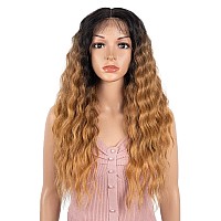 Joedir Lace Front Wigs 24 Long Wavy Synthetic Wig 45 Deep Part Hd Transparent Lace With Baby Hair For Women 130 Density Wig