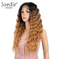 Joedir Lace Front Wigs 24 Long Wavy Synthetic Wig 45 Deep Part Hd Transparent Lace With Baby Hair For Women 130 Density Wig