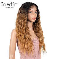 Joedir Lace Front Wigs 24 Long Wavy Synthetic Wig 45 Deep Part Hd Transparent Lace With Baby Hair For Women 130 Density Wig