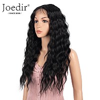 Joedir Lace Front Wigs 24 Long Wavy Synthetic Wig 45 Deep Part Hd Transparent Lace With Baby Hair For Women 130 Density Wig