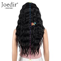 Joedir Lace Front Wigs 24 Long Wavy Synthetic Wig 45 Deep Part Hd Transparent Lace With Baby Hair For Women 130 Density Wig