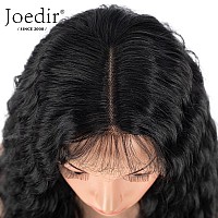 Joedir Lace Front Wigs 24 Long Wavy Synthetic Wig 45 Deep Part Hd Transparent Lace With Baby Hair For Women 130 Density Wig