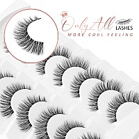 Onlyall Natural Eyelashes Mink False Eyelashes Natural Wispy Lashes Soft Clear Band Lashes Fluffy False Lashes 14Mm A11