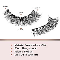 Onlyall Natural Eyelashes Mink False Eyelashes Natural Wispy Lashes Soft Clear Band Lashes Fluffy False Lashes 14Mm A11