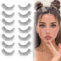 Eyelashes Natural Look Faux Mink Lashes Pack Jiocolor Fluffy False Eyelashes 7 Pairs Cat Eye Lashes Curl False Eyelashes Dj37