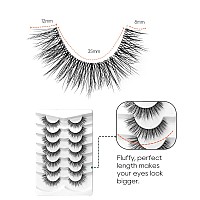 Eyelashes Natural Look Faux Mink Lashes Pack Jiocolor Fluffy False Eyelashes 7 Pairs Cat Eye Lashes Curl False Eyelashes Dj37