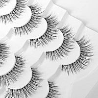 Eyelashes Natural Look Faux Mink Lashes Pack Jiocolor Fluffy False Eyelashes 7 Pairs Cat Eye Lashes Curl False Eyelashes Dj37